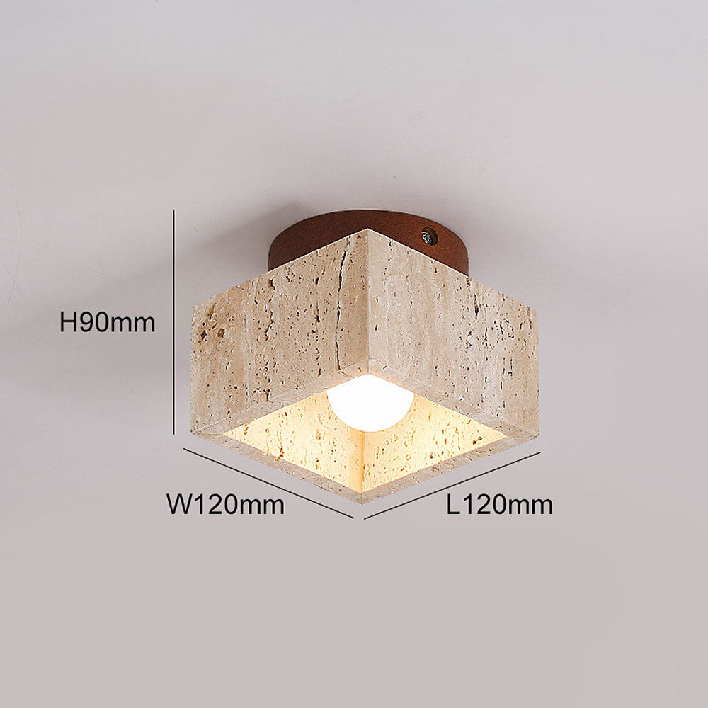 Cilestic Plafondlamp Travertin Hout E27/E26 Beige Hal Slaapkamer Woonkamer Scandinavisch Modern Design Natuurlijke Plafondverlichting | Sansoti