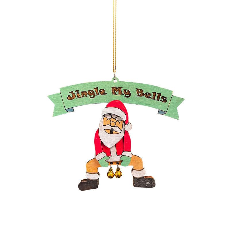 Weihnachtsbaumanhänger mit Glöckchen Humorvolle Festtagsfiguren Handbemaltes Harzornament für den Tannenbaum | Sansoti