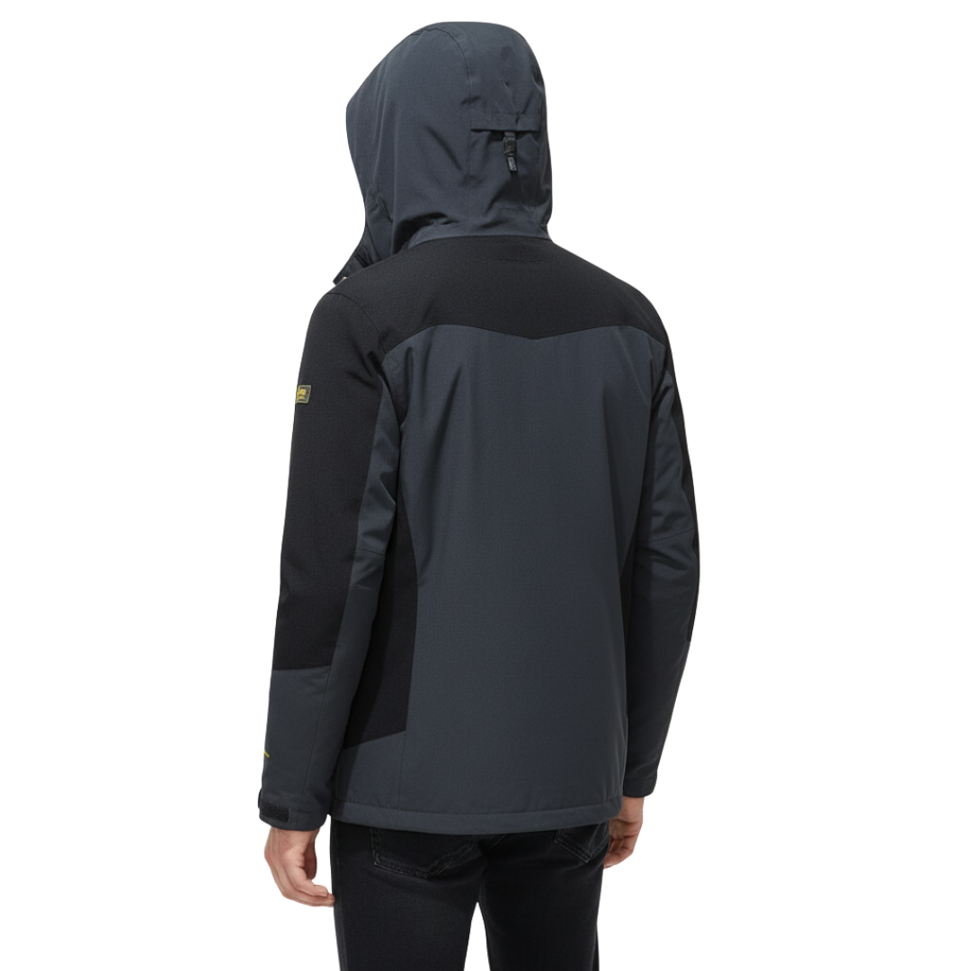 Veste d’extérieur imperméable pour hommes en polyester avec capuche amovible et plusieurs poches pour randonnée, trekking et activités de plein air | Sansoti