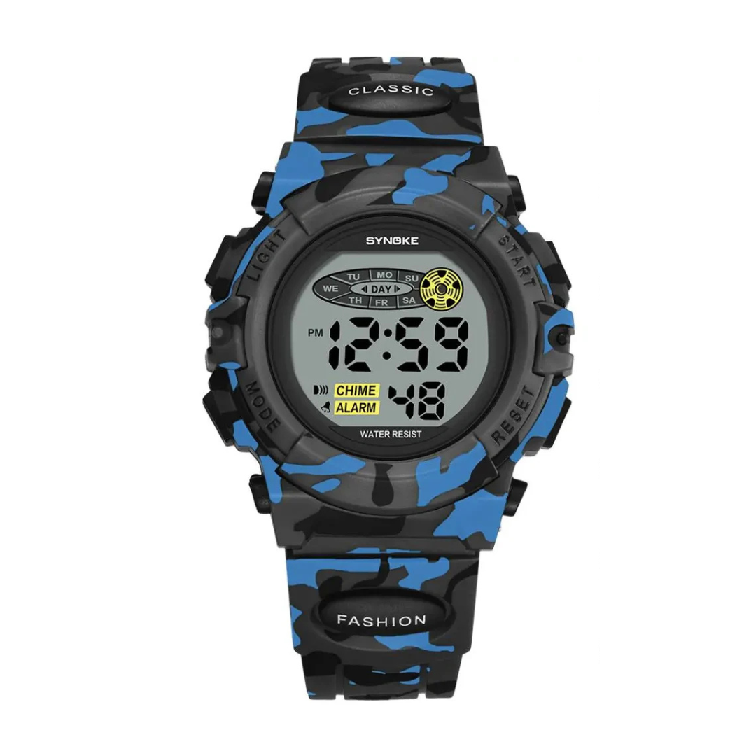 Digitaal Kinderhorloge Waterdicht & Stoßvastig – Datum Alarm Stopwatch Functie – Leerzame Sportuhr met Verlichting – PU Siliconen Band Jongens Meisjes 6-15 Jaar | Sansoti