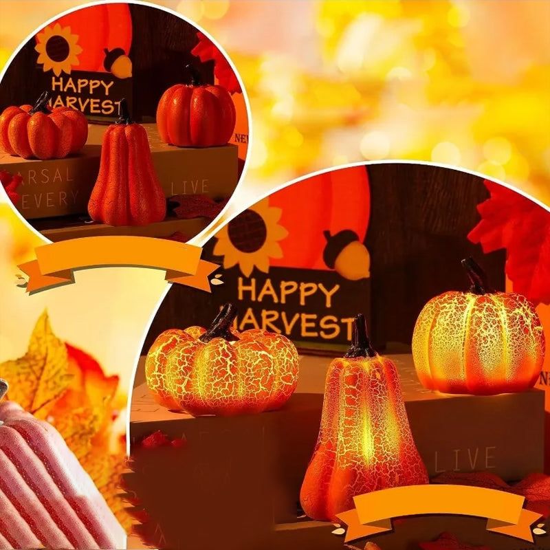 Halloween-Kürbis-Dekolampe LED Orangefarbenes Leuchten Stimmungsbeleuchtung Batterie Gruselig Innenbereich Außenbereich Garten | Sansoti
