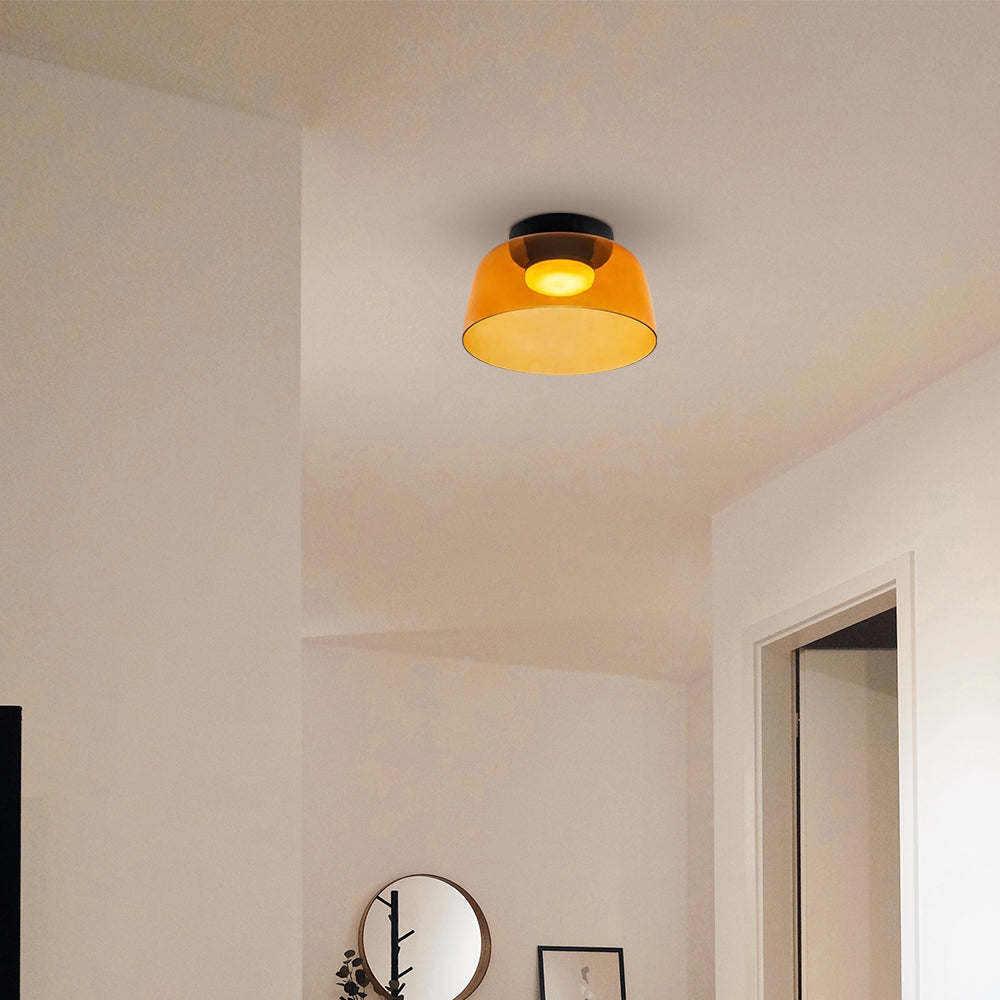 Design Glazen Plafondlamp met Gelaagde Structuur — Elegant Lichtspel voor Eetkamer, Woonkamer en Slaapkamer | Sansoti