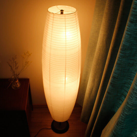Stehleuchte Reispapier Säule 2xE14 137cm Wohnzimmer Schlafzimmer Skandinavische Stehlampe Weiß Papier Schirm Stimmungslicht | Restfield