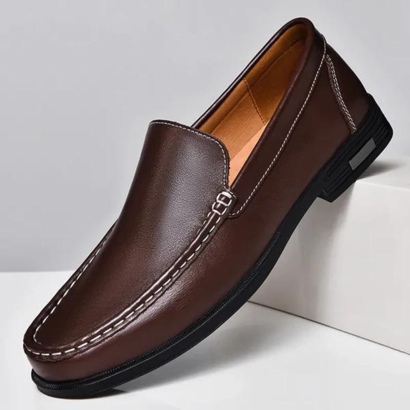 Herenslipper Italiaans Echt Leder Zwart Bruin Grijs Blauw Loafer 39-46 Klassiek Comfort Zakelijk Vrijetijd Tijdloos | Sansoti