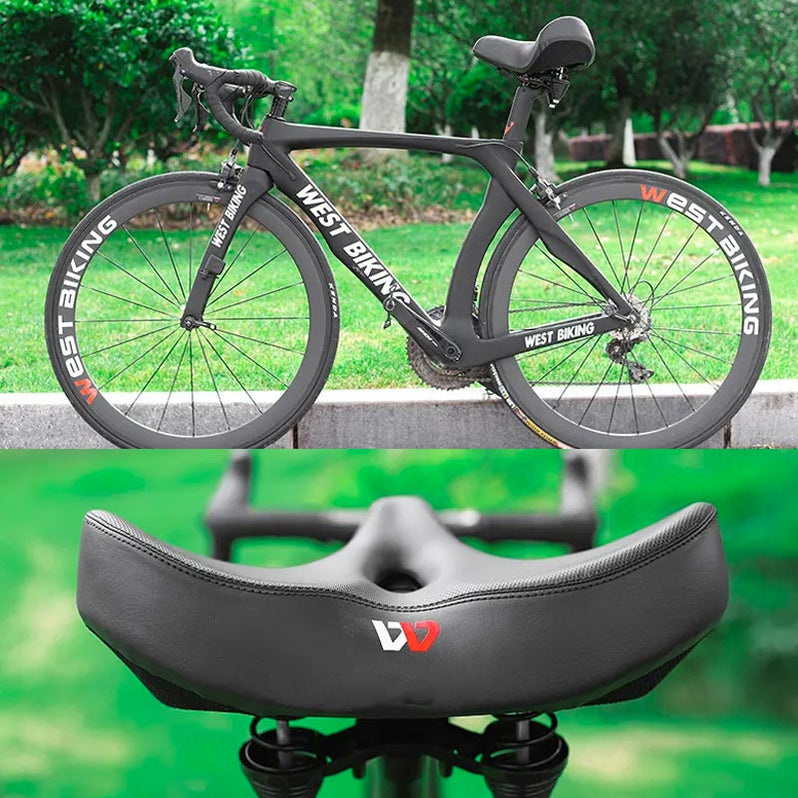 Ergonomiczne siodełko rowerowe, szerokie, oddychające, 23cm, z żelowym wypełnieniem, wygodne na długie przejażdżki, uniwersalne dopasowanie | Sansoti