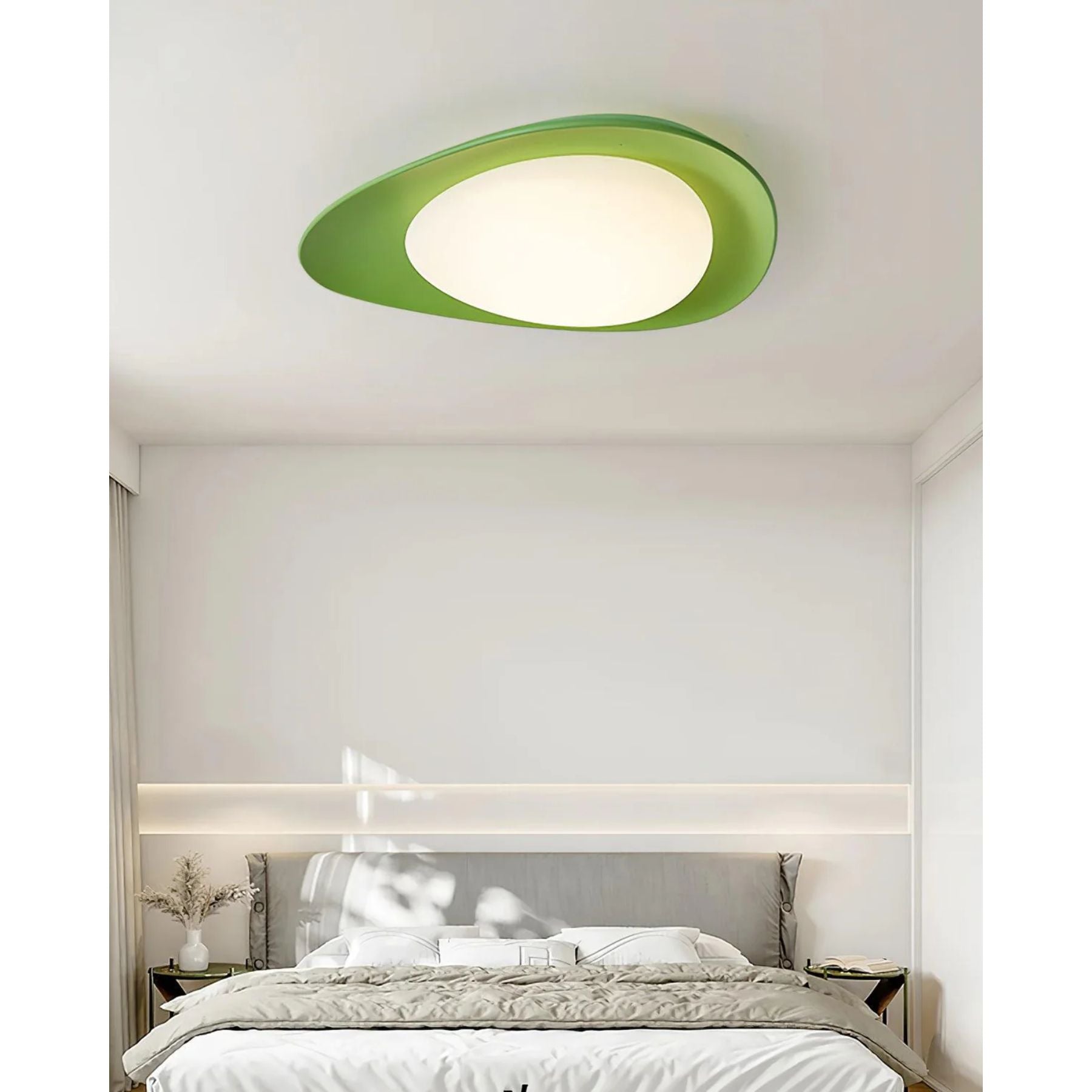 LED Plafondlamp Bladvorm Resin Groen Woonkamer Slaapkamer Eetkamer Organische Plafondlamp Scandinavisch Interieur | Sansoti