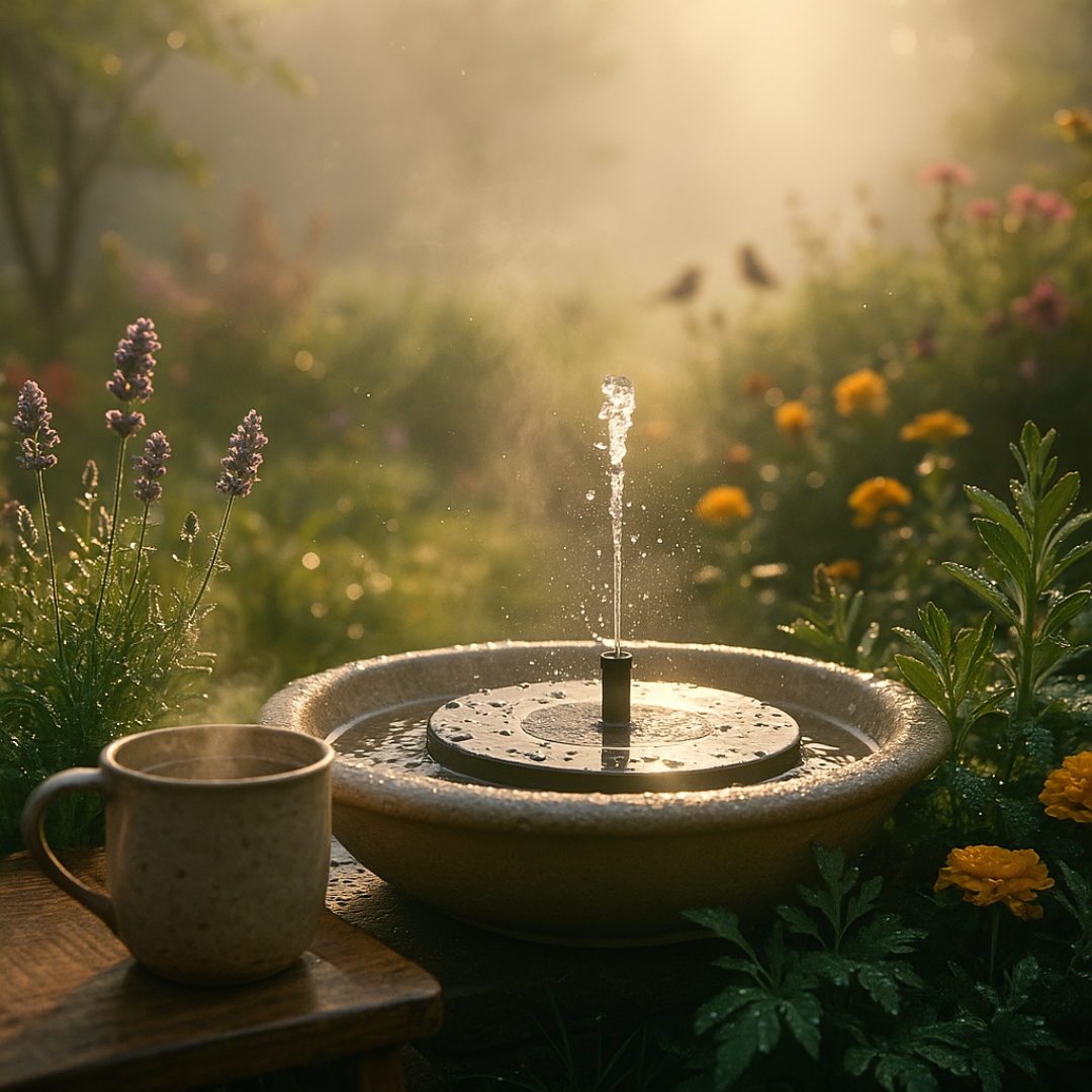 Solar-Powered Fountain Pump for Pond Birdbath and Garden with Automatic Operation | Sansoti
