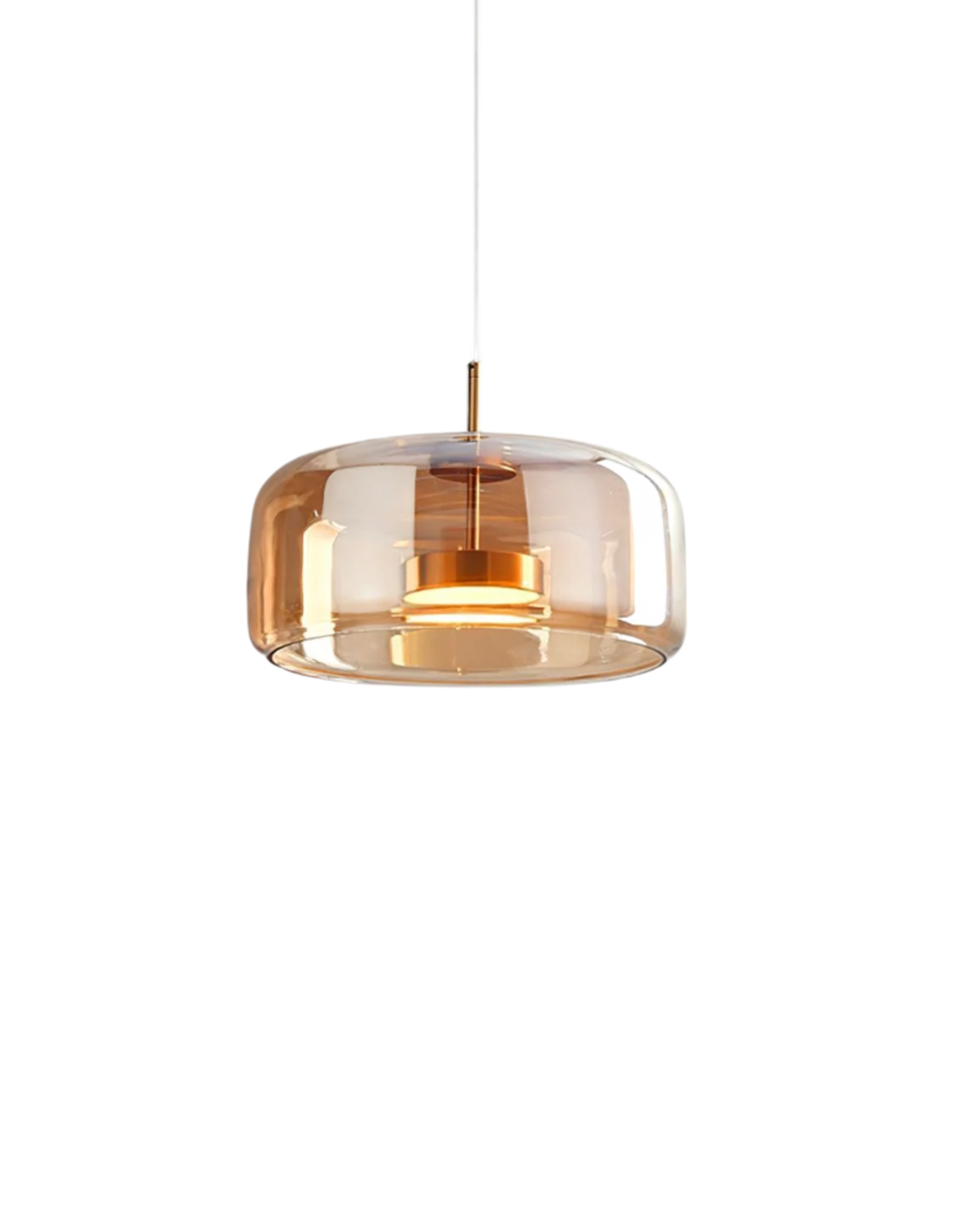 Hanglamp Rookglas met LED Verlichting Goud Zwart Amber Dimbaar Eetkamer | Scandinavische Glazen Plafondlamp Metalen Finish Keukeneiland Moderne Verlichting Woonkamer Design | Sansoti