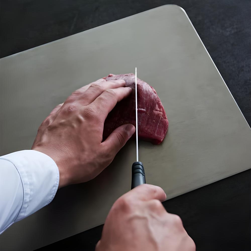 Antibacteriële Snijplank Roestvrij Staal Mesvriendelijk Hygiënisch Keukenaccessoire Duurzaam Modern Voedselveilig | Sansoti