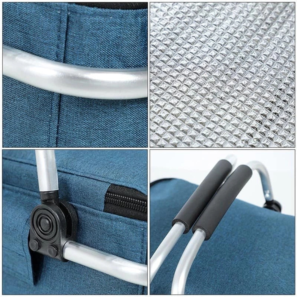 Zusammenfaltbarer Kühlkorb 18 l mit isoliertem Aluminiumrahmen für Picknick, Camping, Strand und Einkäufe, tragbar und leicht | Sansoti