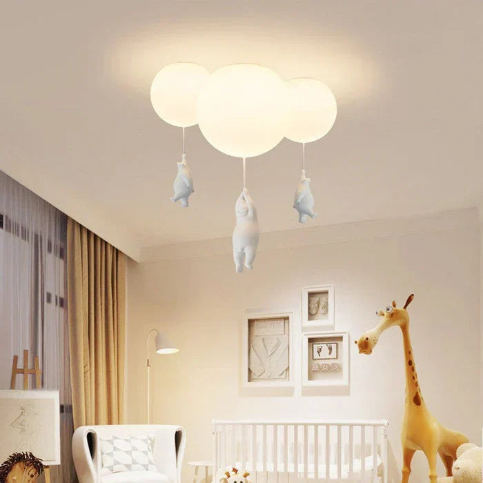 Plafondlamp Kinderkamer Beer Ballon Warm Wit LED Speels Design 15-25cm Decoratief Sfeerverlichting Babykamer | Sansoti