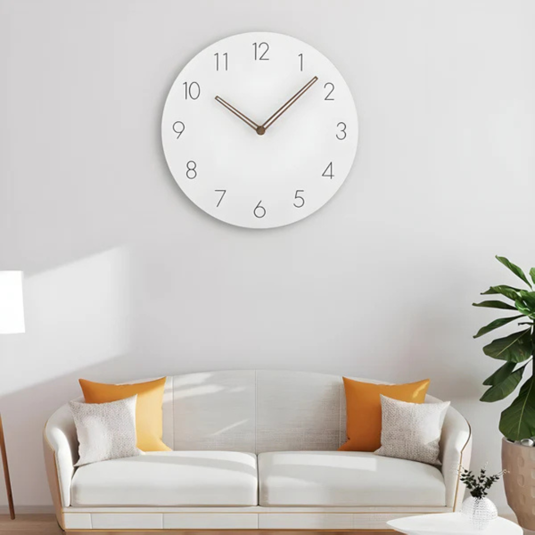 Stille Houten Wandklok 29 cm Scandinavisch Design Woonkamer Slaapkamer Kantoor Decoratief Modern Interieur | Sansoti