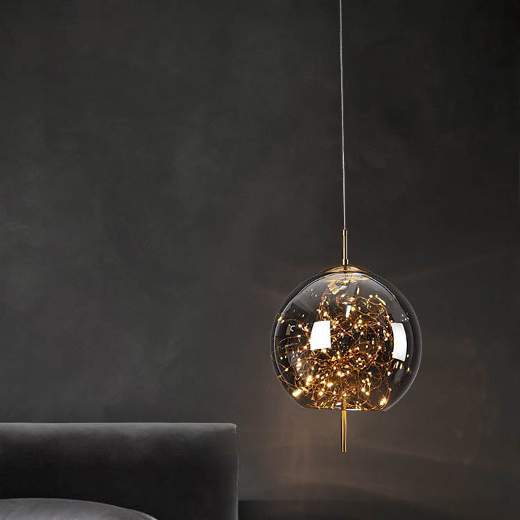 Glazen LED Hanglamp met Warm Scandinavisch Design – Amber of Grijs 24W | Sansoti