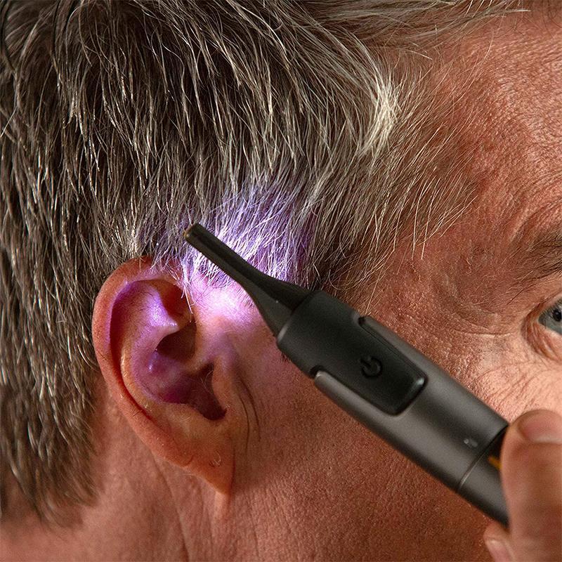 Precision Haartrimmer voor Neus Oren Wenkbrauwen | Met LED-Verlichting | Titanium RVS Mesjes | Ultra-Vlakke Kop | Ergonomisch Design | Sansoti