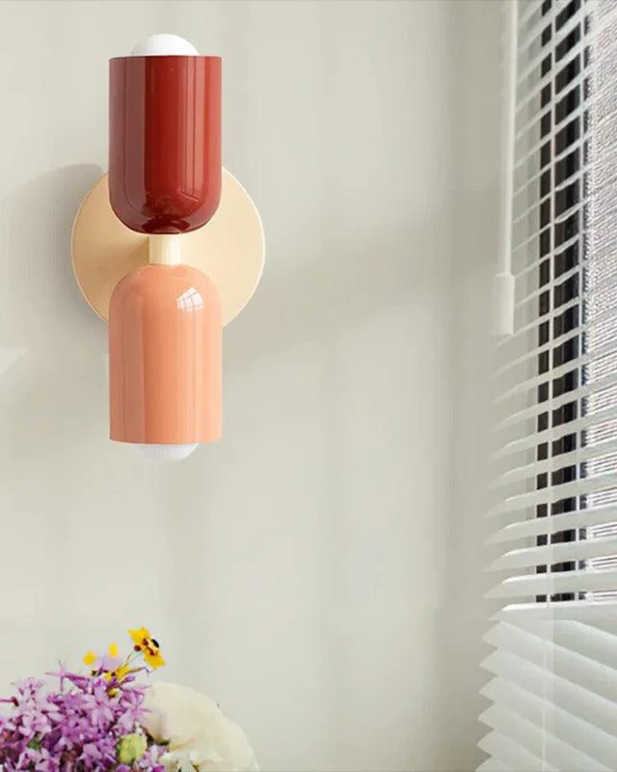 Wandlamp Dubbele Ronde Kap Zwart Frame Warm Sfeerlicht Slaapkamer Woonkamer Gang Minimalistische Wandverlichting Modern Japandi Scandinavisch Interieur | Sansoti