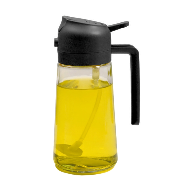 Oliespray Fles met Verstuiver 470ml Groen Geel Wit Zwart Keuken Koken Gezond Bakken Grillen Olijfolie Doseren Bespaart Olie | Sansoti