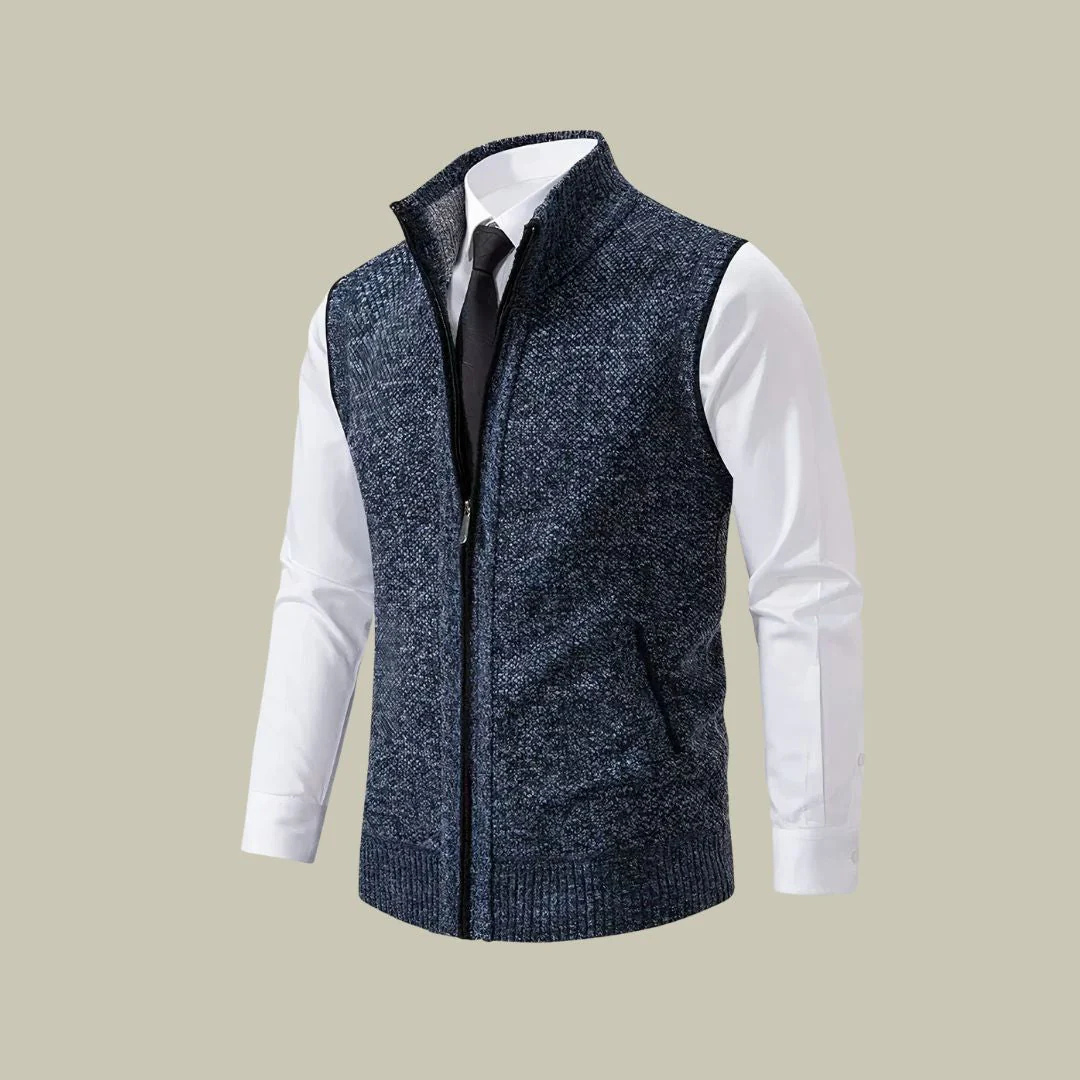 Gilet isolant sans manches pour homme avec fermeture éclair, chaud pour l'hiver, l'automne et le printemps, superposition, décontracté et outdoor | Sansoti