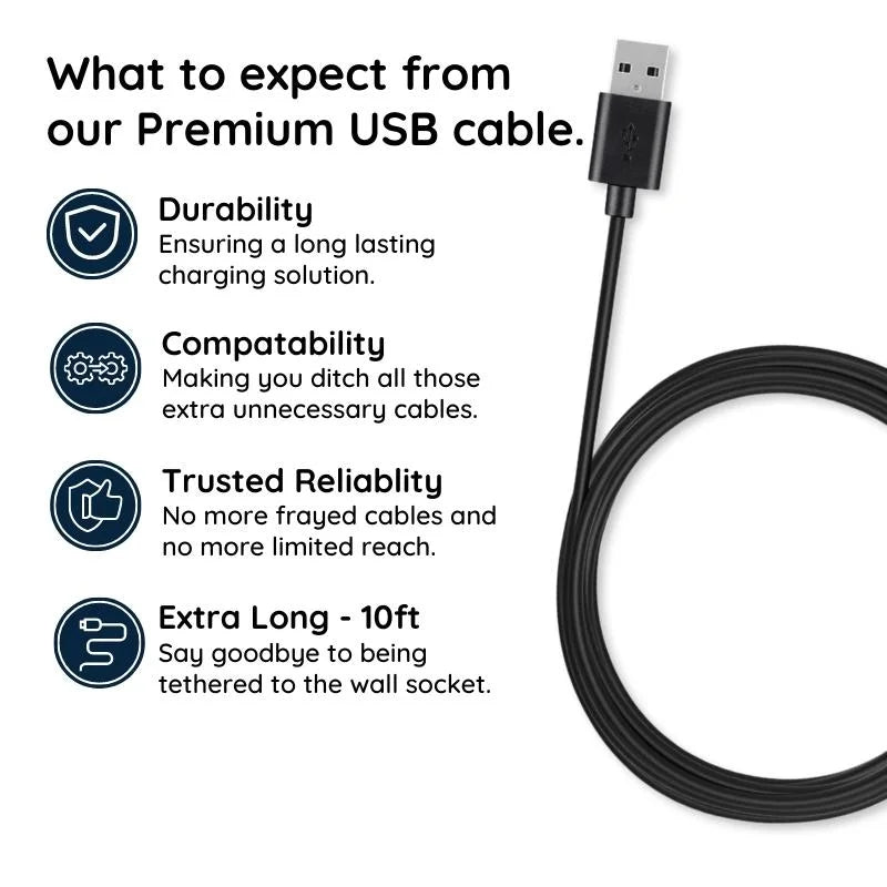 Câble de charge Micro USB de 3 mètres avec connecteur renforcé, charge rapide pour smartphones, tablettes et accessoires | Sansoti
