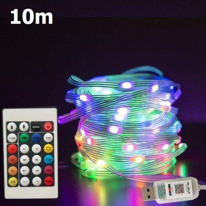 LED String Lights with Music Function Remote Control Colorful Smart Decorative Lighting for Parties and Outdoors | Sansoti