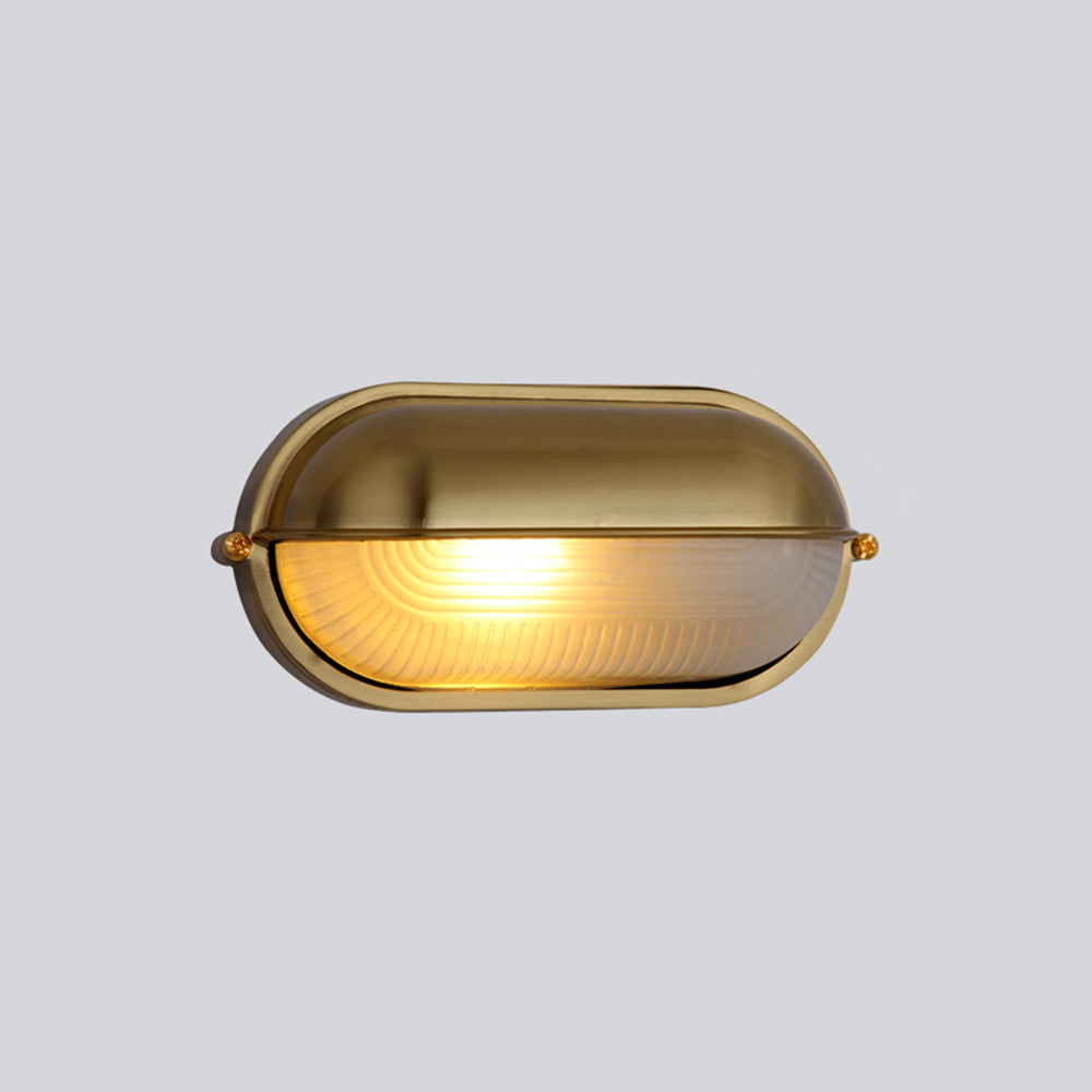 Außenwandleuchte aus Metall und Glas, wasserdicht IP65, Gold/Silber, rund/oval, für Balkon, Terrasse und Garten, stimmungsvolle Beleuchtung | Sansoti