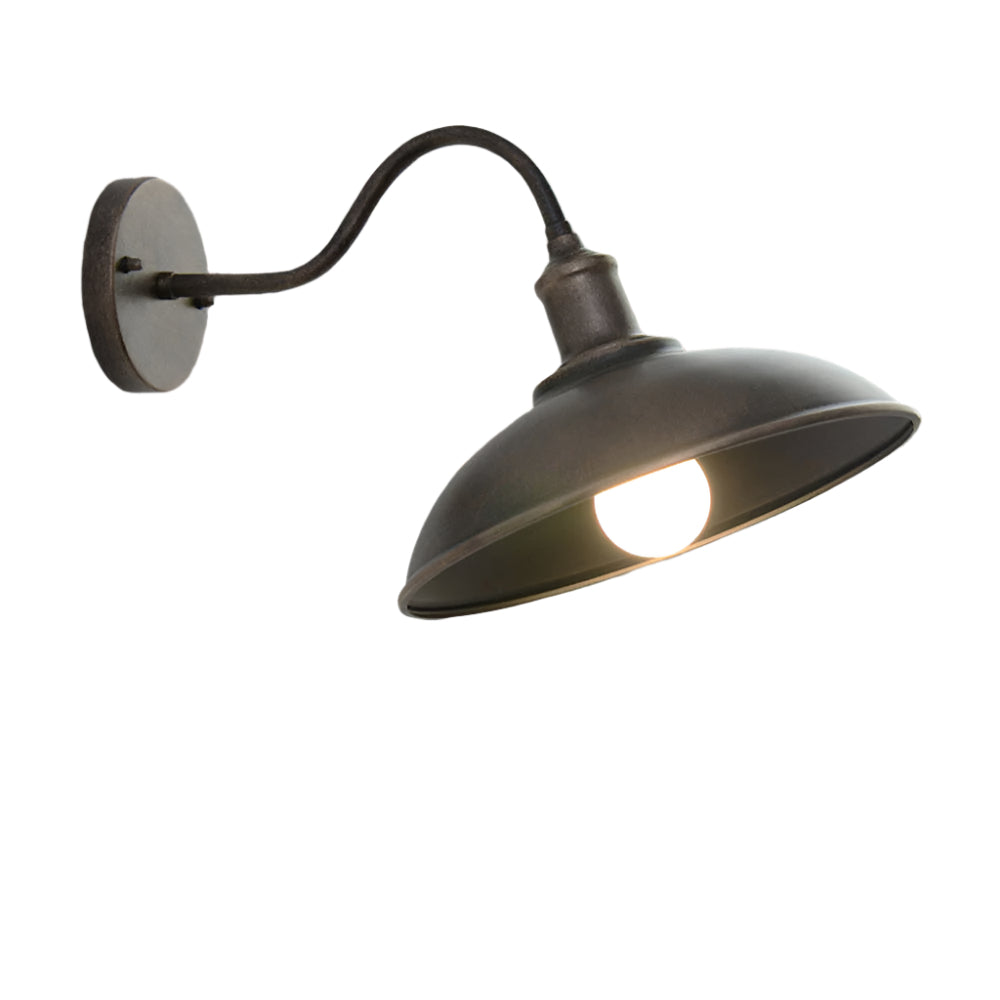 Applique Extérieure Murale Industrielle Vintage Fer Noir 37cm LED | Restfield