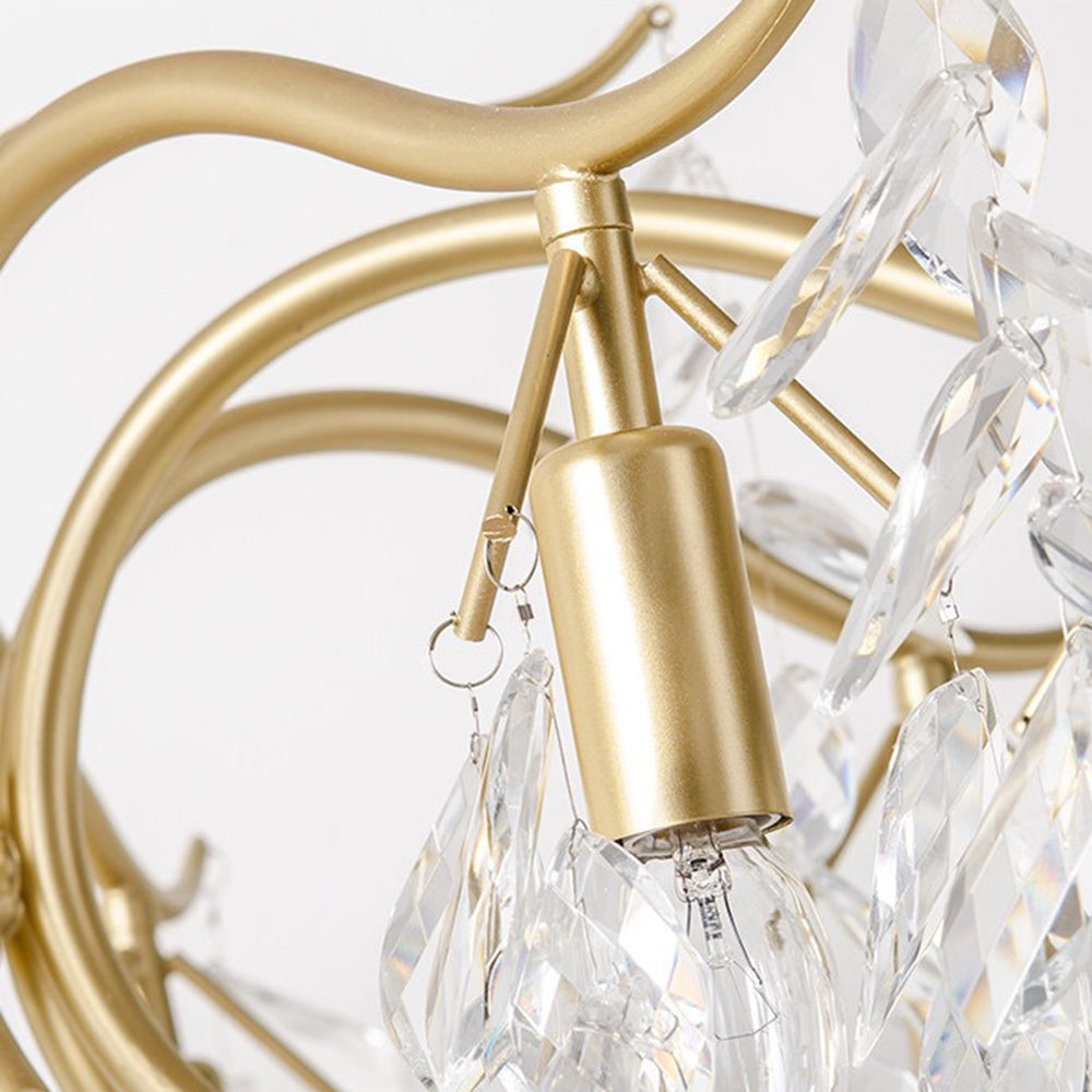 Pendelleuchte Kristall Metall Blume LED-Beleuchtung Esszimmer Wohnzimmer Modern Luxuriöses Design Deckenleuchte Hängeleuchte | Sansoti