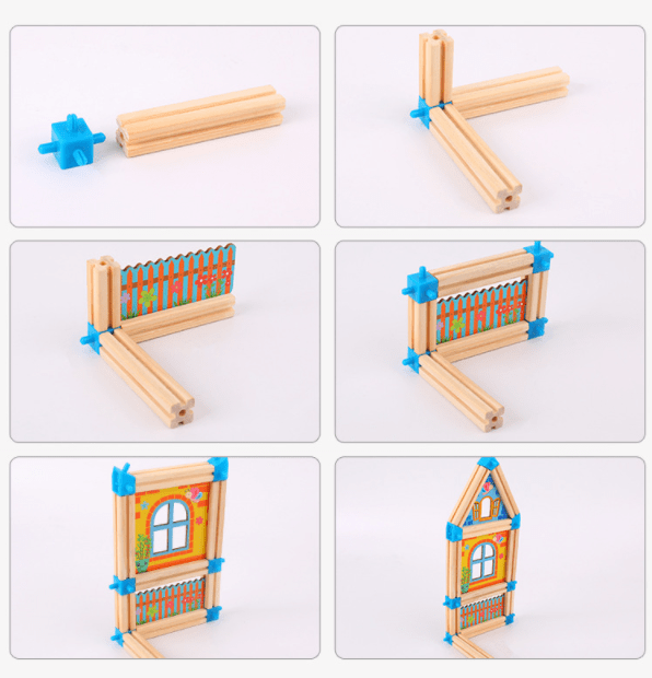 Maison de poupée en bois à construire soi-même, jouet pour enfants, 268 à 298 pièces, éducatif et créatif, jeu d’imagination | Sansoti