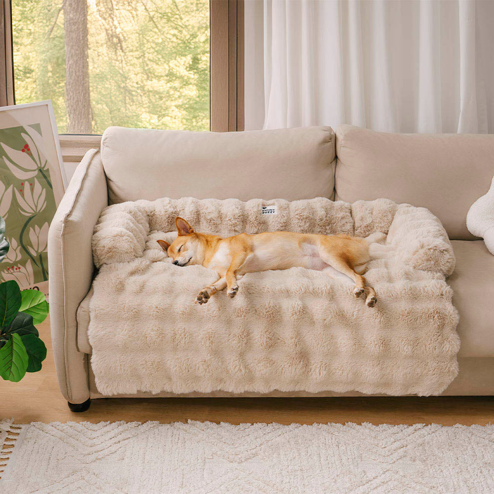 Pluche Hondenmand Sofa Beschermer Huisdiermat Antislip Bodem Wasbaar Comfort Rustplek – Grijs Koffie Tie-Dye | Sansoti
