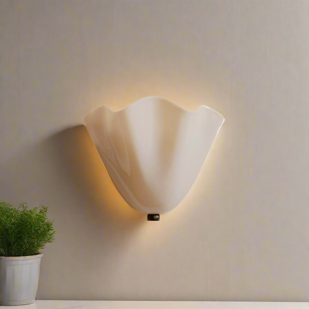 Wandlamp Glas In Lood Retro Art Deco Schelp 28cm E14 | Sansoti