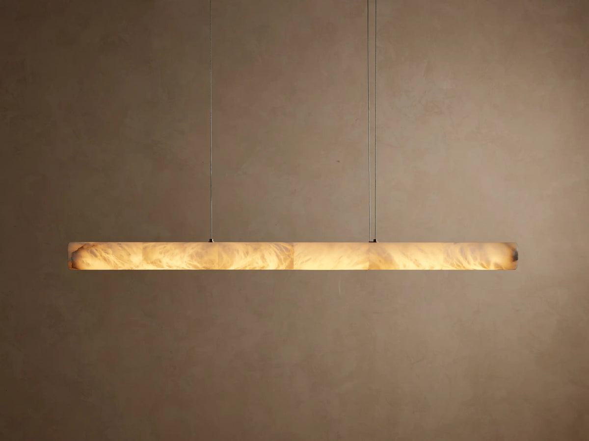 Lineaire Albast Kroonluchter 163cm Geïntegreerde LED Dimbaar Hanglamp Natuursteen Eetkamer Woonkamer Design | Sansoti