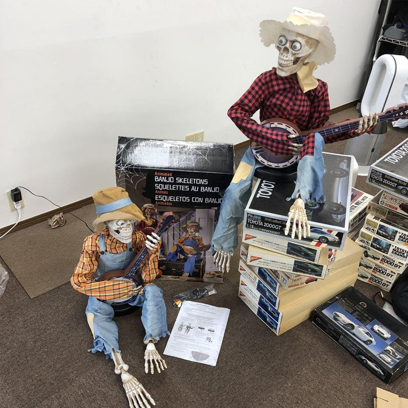 Geanimeerde Skelet Muzikant met Banjo Lichteffecten Geluid Halloween Decoratie Feestdagen Griezelig Spookhuis | Sansoti