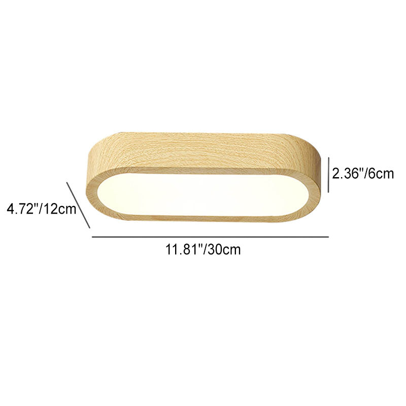 Plafondlamp Hout met Ingebouwde LED 8W – Moderne Flush Mount Verlichting in Natuurlijke Houtnerf Finish | Sansoti