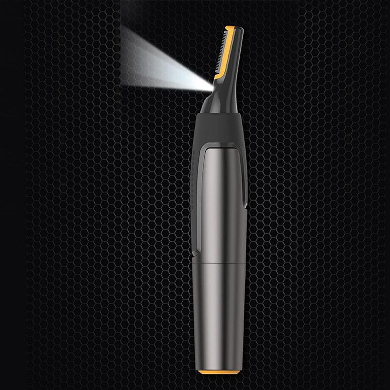 Elektrische Wenkbrauwknipper met LED-Verlichting Zwart voor Gezichtshaar Detailtrimmer Precisie Scheren Neus Oor Koteletten Contourentrimmer Oplaadbaar | Sansoti