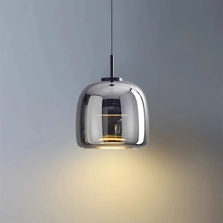 Nordische Hanglamp Glas LED Cognac Rookgrijs Scandinavisch | Sansoti