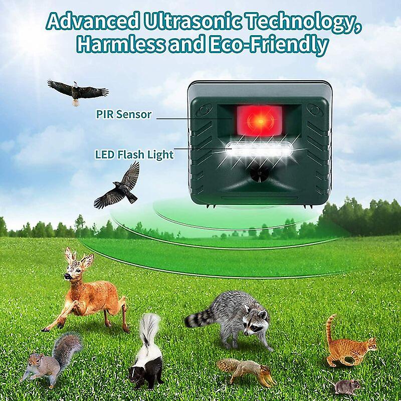 Ultraschall-Vogelschreck für den Außenbereich mit Blitztechnologie und Schallwellen, 170° Reichweite, Gartenschutz | Sansoti