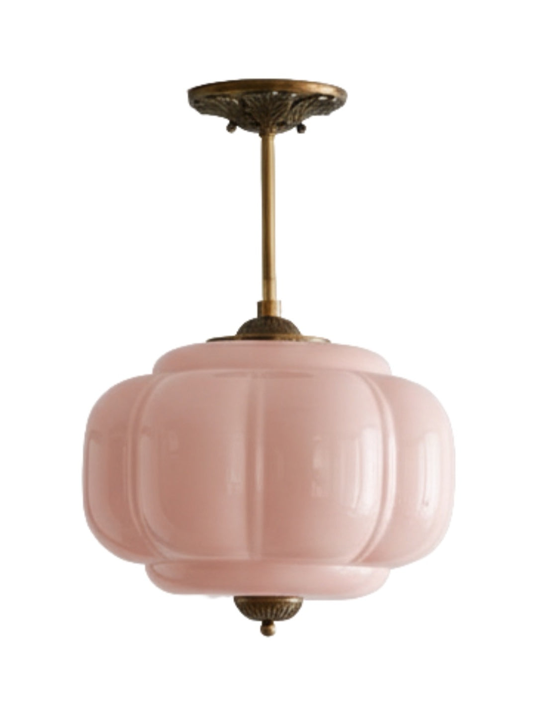 Vintage Melkglas Plafondlamp Geschulpt Rand Wit Roze Groen Blauw Helder Mat Glas Semi-Flush Hanglamp Messing Zwart Finish | Sansoti