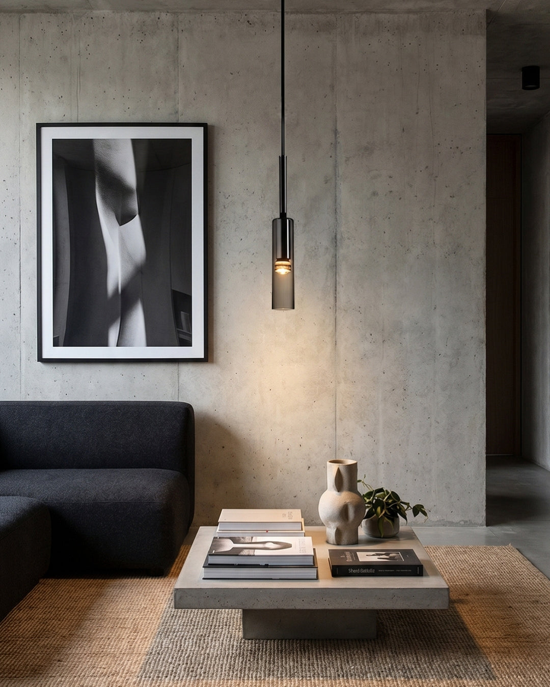 Gerookte Glazen Hanglamp met Minimalistische Metalen Structuur – Moderne Sfeerverlichting voor Eetkamer, Slaapkamer en Woonkamer | Sansoti