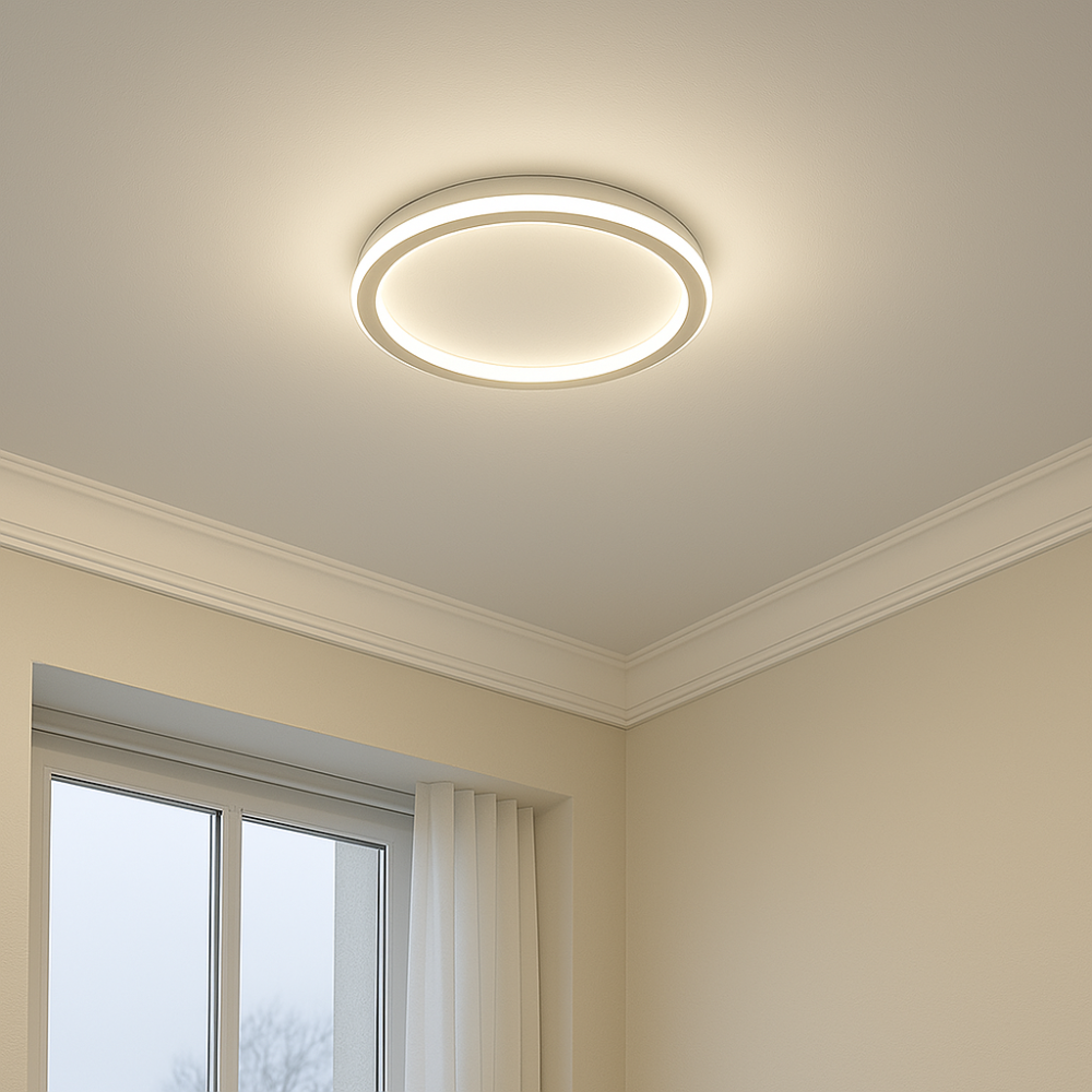 Dimbare LED Plafondlamp Rond Warm Wit 3000K Aluminium Acryl Woonkamer Eetkamer Gang Modern Minimalistisch Design | Sansoti