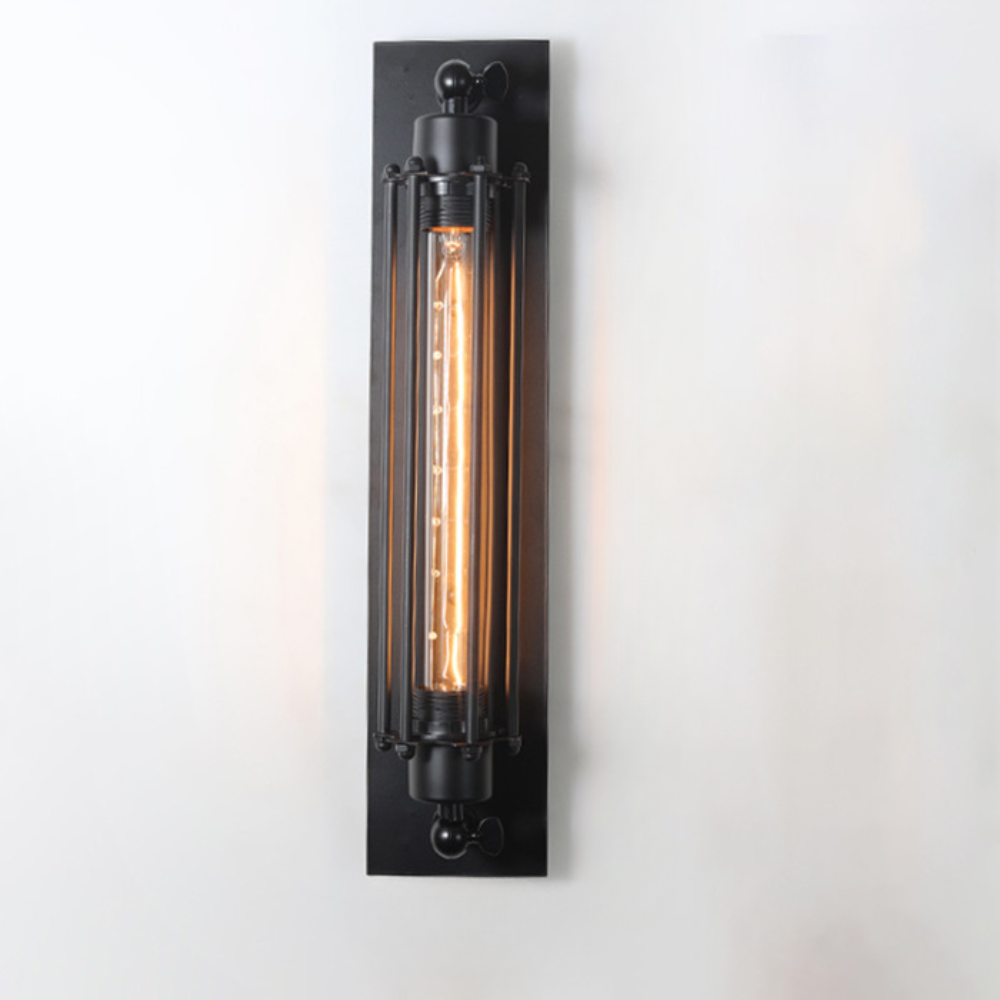 Wandlamp Vintage Metaal met LED Verlichting Zwart Zilver Brons 47x10cm Gietijzer Industrieel Design Wandverlichting Hal Woonkamer | Sansoti