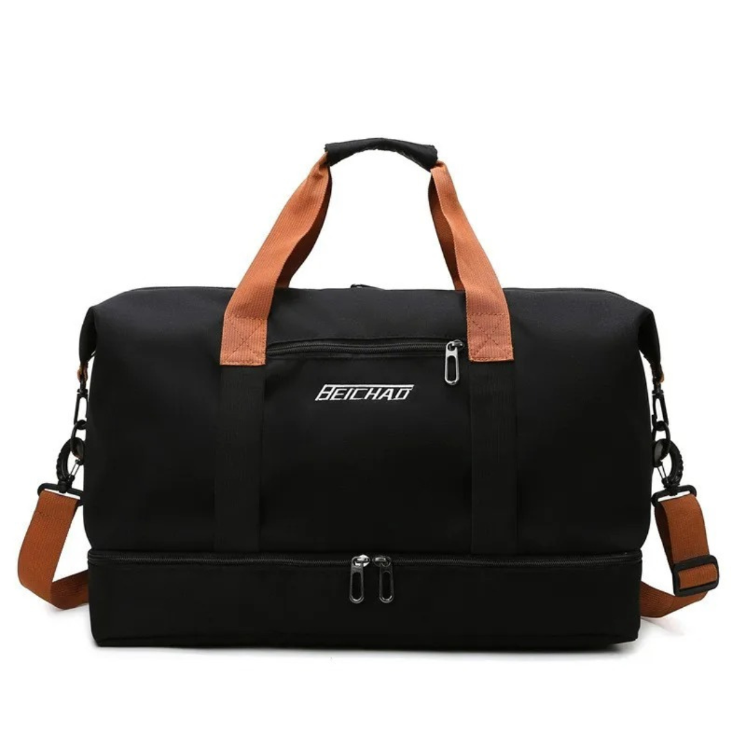 Sporttas met Schoenenvak en Natte-Droge Scheiding 46x25x28cm Oxford Stof Trolley Bevestiging Gym Fitness | Sansoti