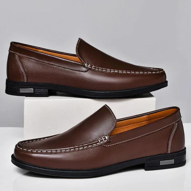 Herenslipper Italiaans Echt Leder Zwart Bruin Grijs Blauw Loafer 39-46 Klassiek Comfort Zakelijk Vrijetijd Tijdloos | Sansoti