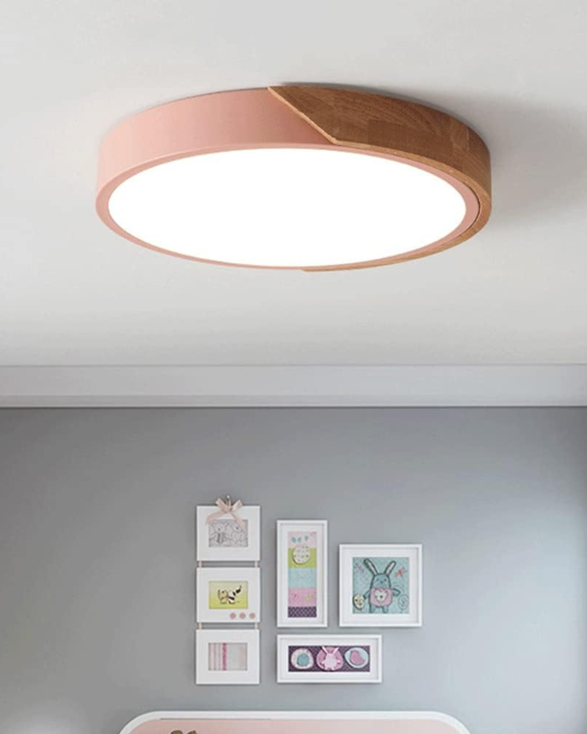 Moderne runde Deckenleuchte mit Holz-Akzent und LED-Beleuchtung – minimalistische Designlampe in 23 30 40 50 und 60 cm | Restfield