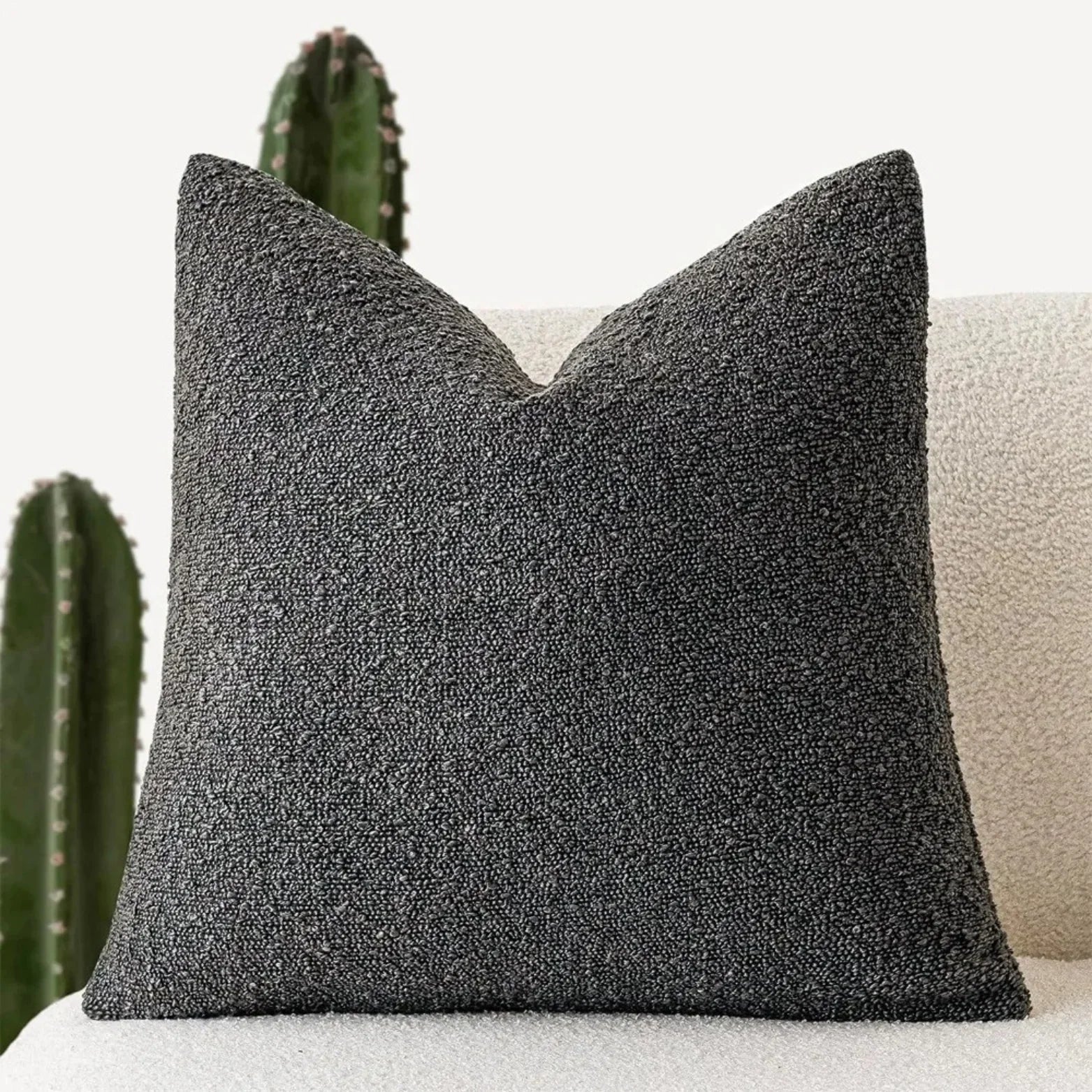 Kissenbezug Bouclé Luxus 45x45 Weiches Minimalistisches Design | Restfield