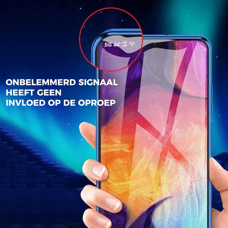 Magnetische Telefoonhoes Gehard Glas Dubbelzijdig voor Samsung | Volledige Bescherming Metalen Frame | Sansoti