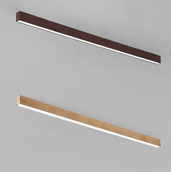 Plafonnier LED Bois Allongé Aluminium Salon Chambre 60cm 100cm 120cm LED Intégré Lampe Linéaire Plafonnier en Bois Japandi | Restfield