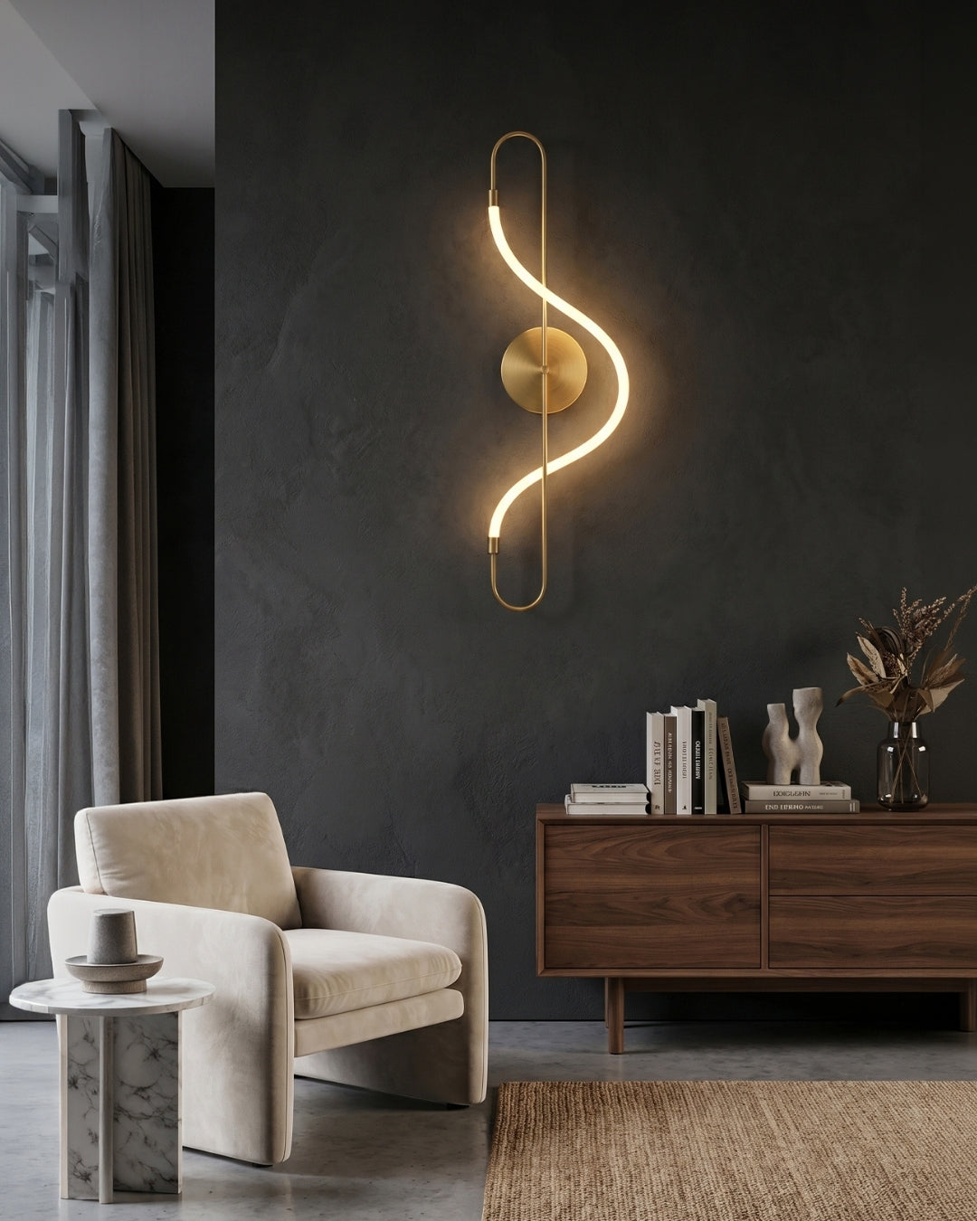 LED-design hanglamp met metalen koordstructuur zwart satijn 100 cm dimbaar warm wit modern interieur eetkamer keukeneiland | Sansoti