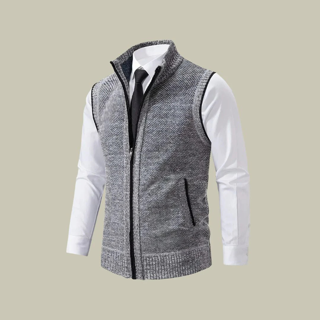 Gilet isolant sans manches pour homme avec fermeture éclair, chaud pour l'hiver, l'automne et le printemps, superposition, décontracté et outdoor | Sansoti