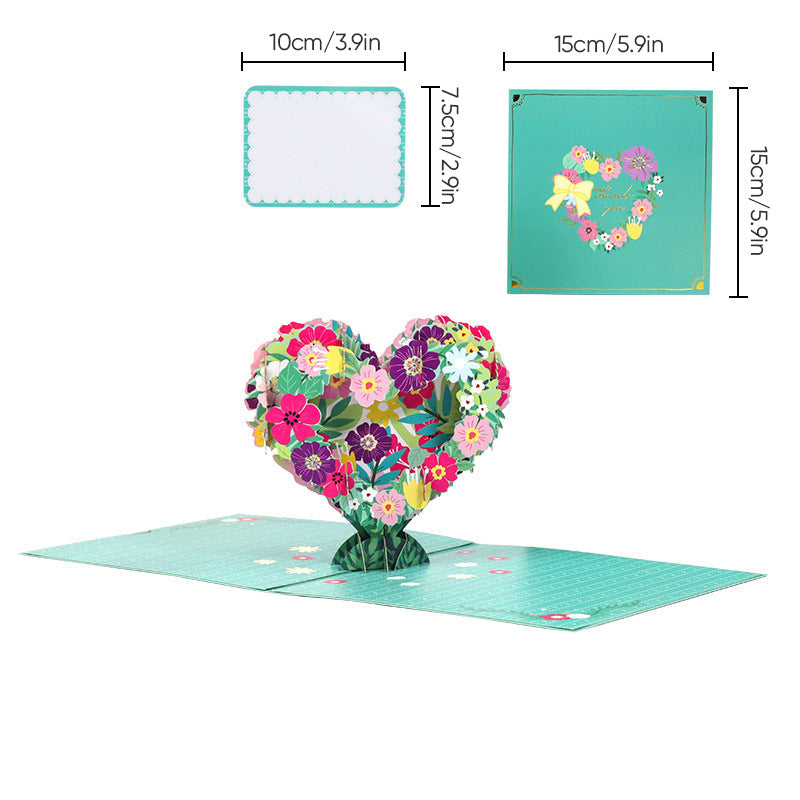 3D-Pop-up-Grußkarte mit Blumenmotiv für Muttertag, Geburtstag und Jubiläum - persönliches Geschenk und Grußkarte | Sansoti
