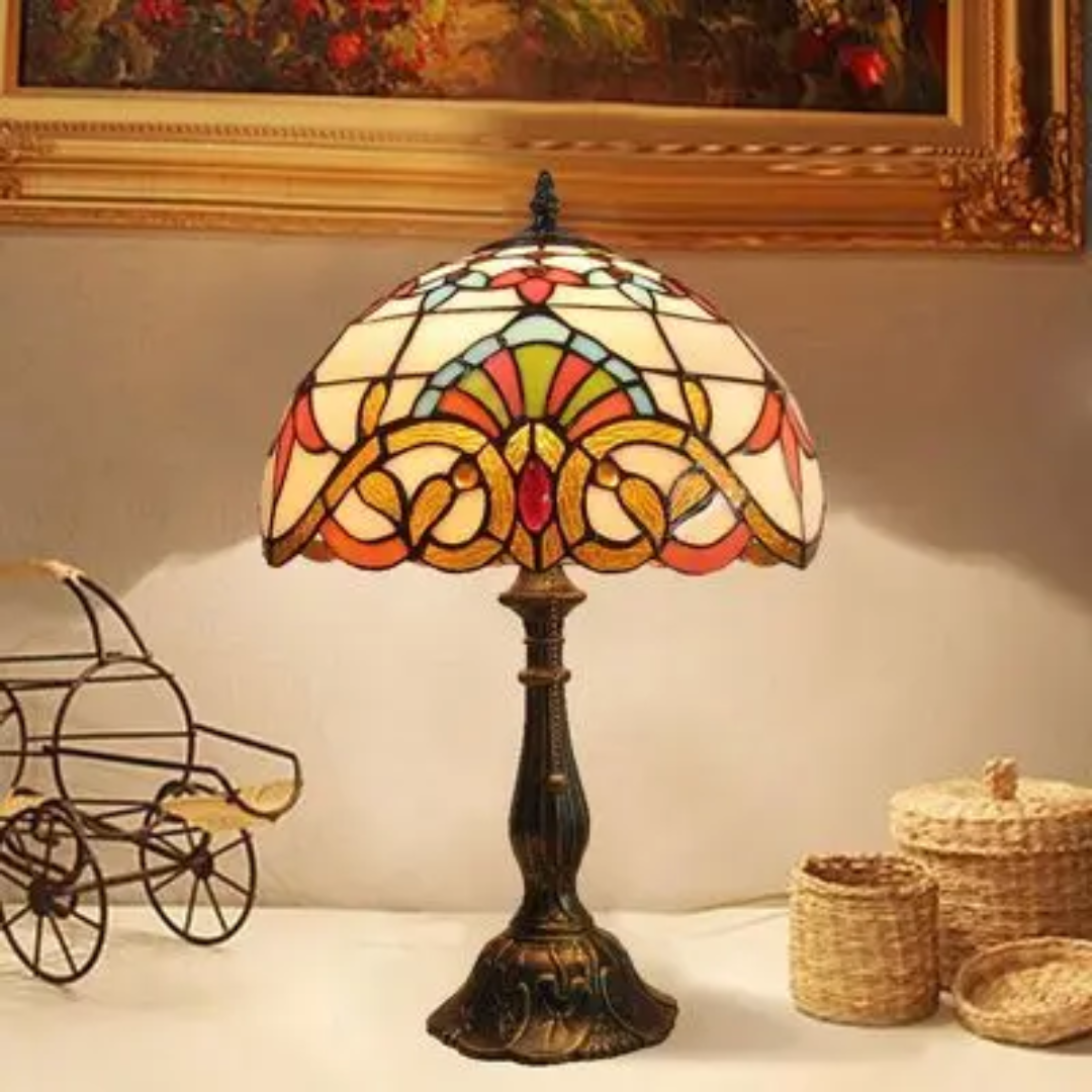 Wireless LED Table Lamp with Color-Changing Glass 37cm Mood Light Rechargeable Living Room Bedroom Office | Sansoti