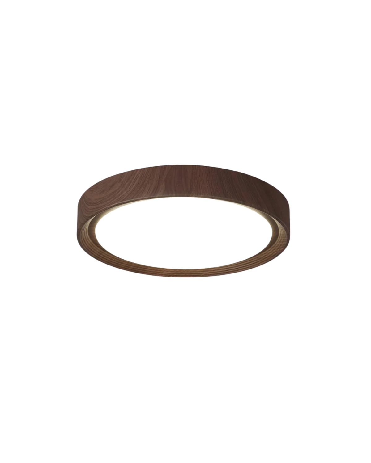 Ronde houten plafondlamp met warm diffuus licht voor serene woonruimtes | Sansoti